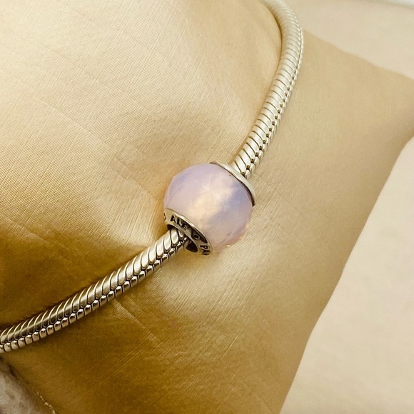 EUC Pandora 791722NOP Sterling Silver Geometric Facets Charm w/ Pink Crystal - Picture 9 of 14